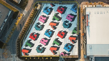 지포X스트릿 아티스트 벤 아인, 런던 동부에 17500m² 넓이의 작품 제작