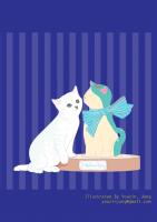 A ribboned kitten figurine