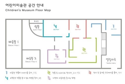 <미술관을 멋지게 즐기는 5가지 방법> 전시도면